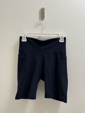 Old Navy - High-Waisted PowerSoft Side-Pocket Bermuda Shorts - Navy - Medium
